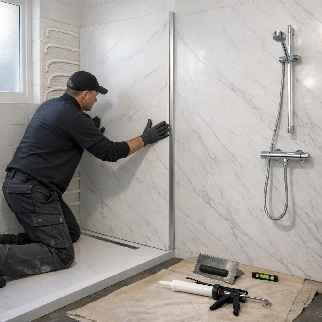 Wandpanelen badkamer plaatsen