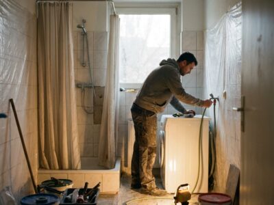 Tijdelijke douche tijdens verbouwing