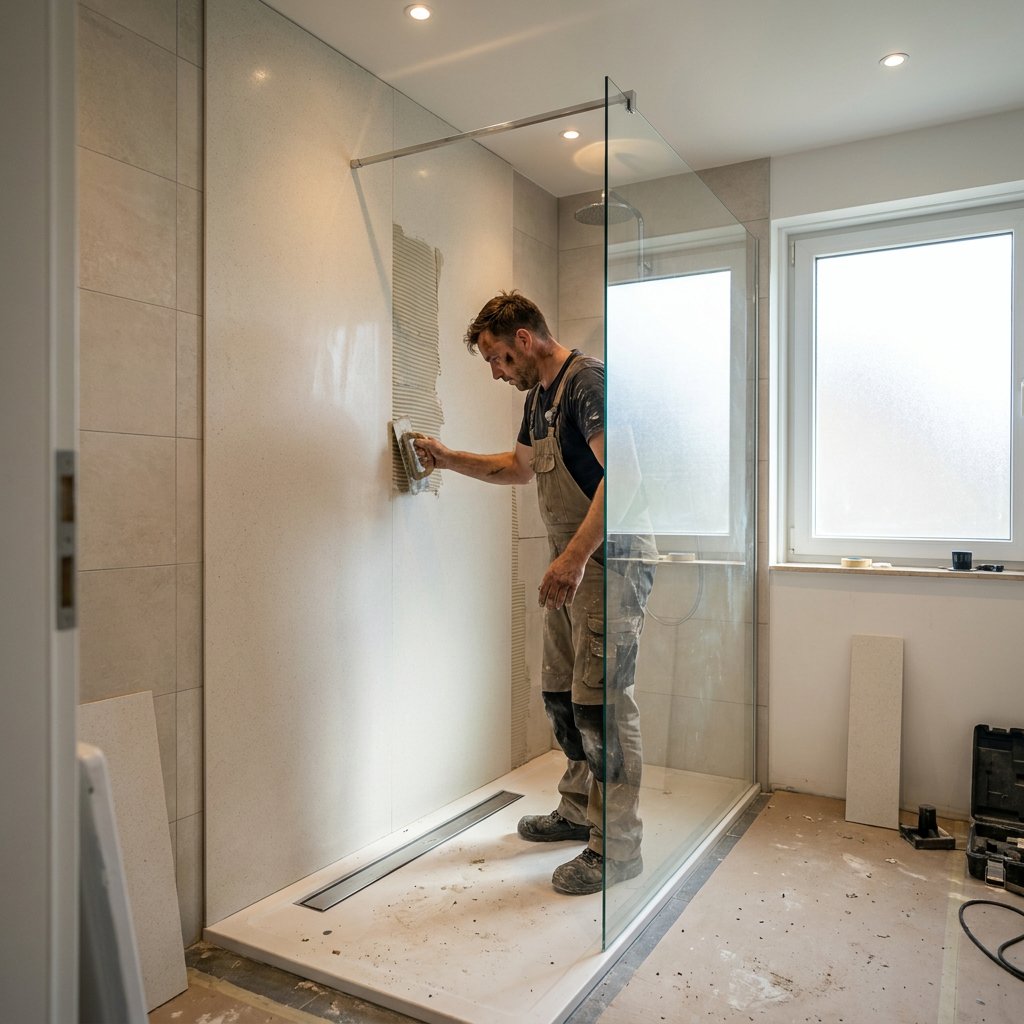 Douchebak vervangen door inloopdouche