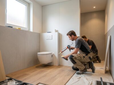 Toilet wand en vloerpanelen
