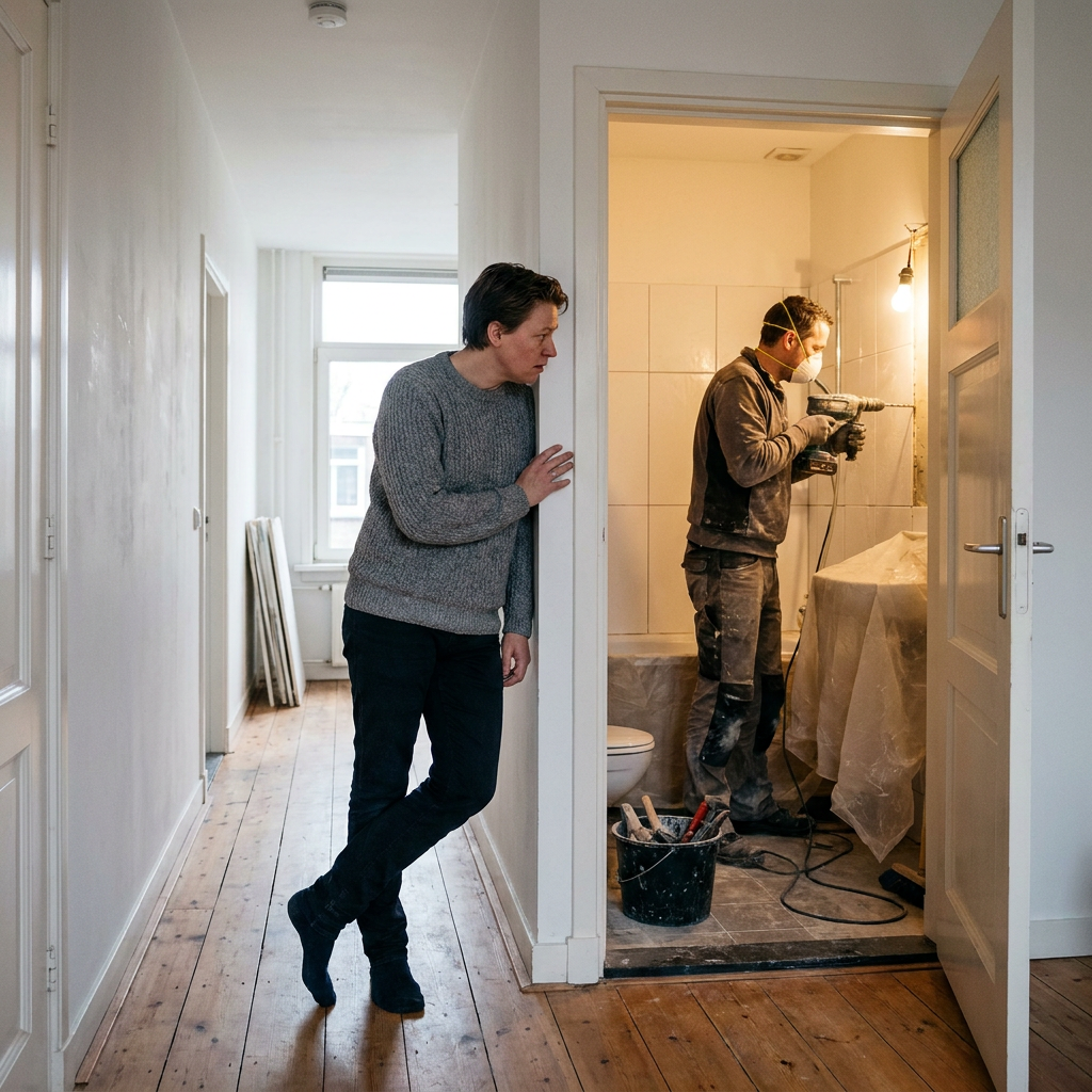 Geluidsoverlast bij een badkamerverbouwing in een appartement
