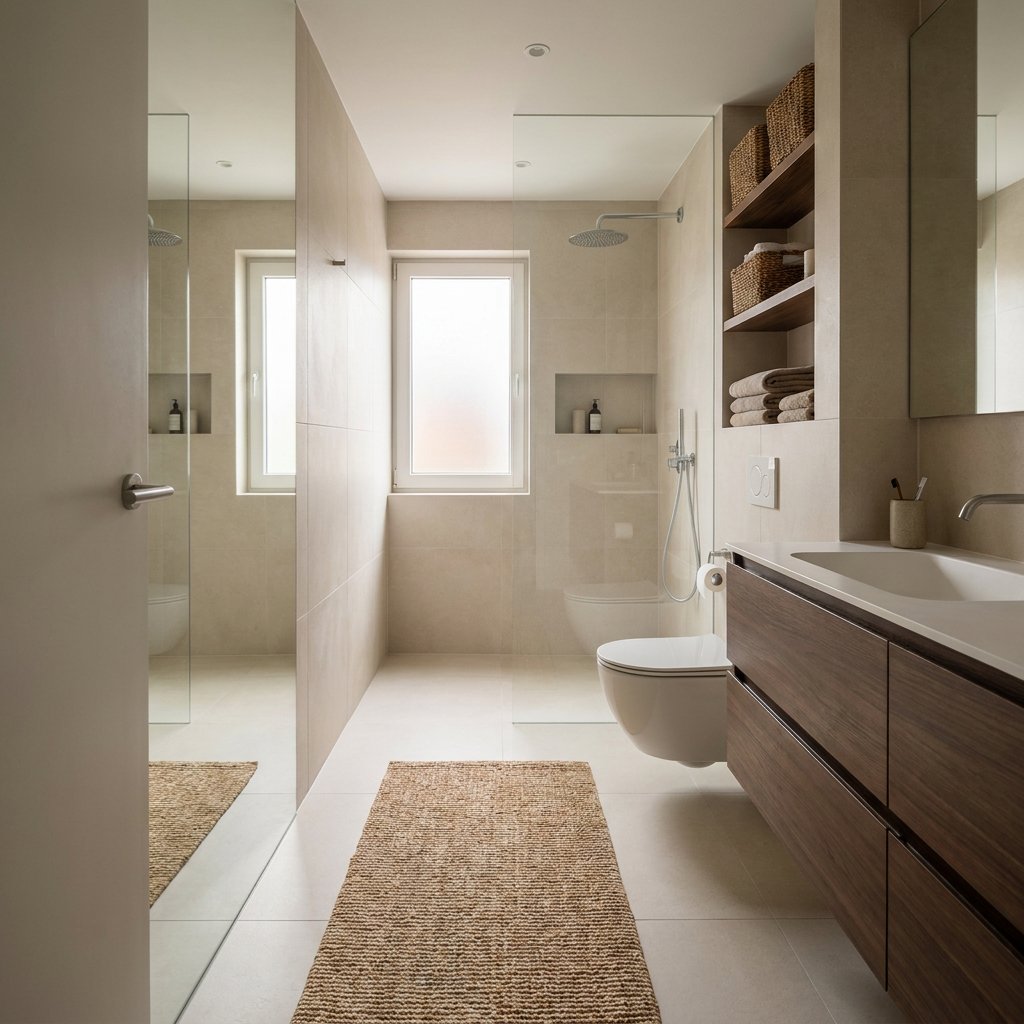 Smalle badkamer indeling